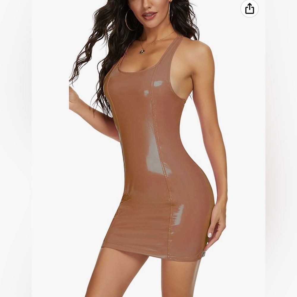 Brand new never work latex nude dress!